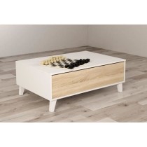 Table basse Relevable - Scandinave - Décor chene et blanc - L 100 x P