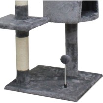 JASPER Arbre a chat gris 40 x 40 x 114 cm -3 plateformes, 1 niche, pot