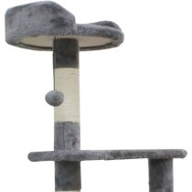 JASPER Arbre a chat gris 40 x 40 x 114 cm -3 plateformes, 1 niche, pot