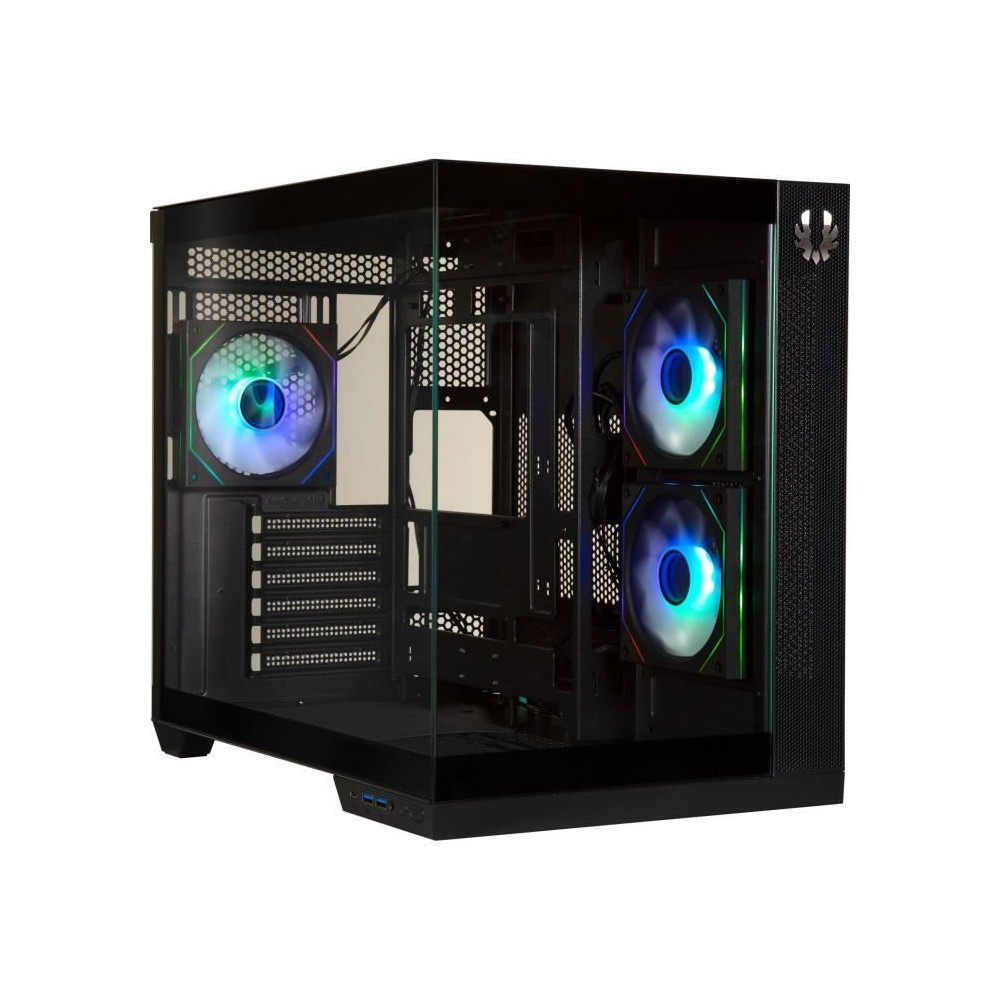 Boîtier PC - BITFENIX - Triton - Cube - ATX - Noir - Verre trempé -