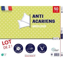 Lot de 2 oreillers anti-acariens 50x70 cm - 100% Polyester - DODO