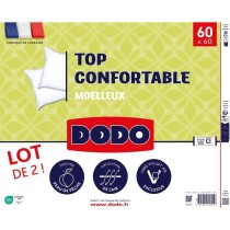 DODO - Lot de 2 Oreillers - Confortable - 60 x 60 cm - 100% Polyester