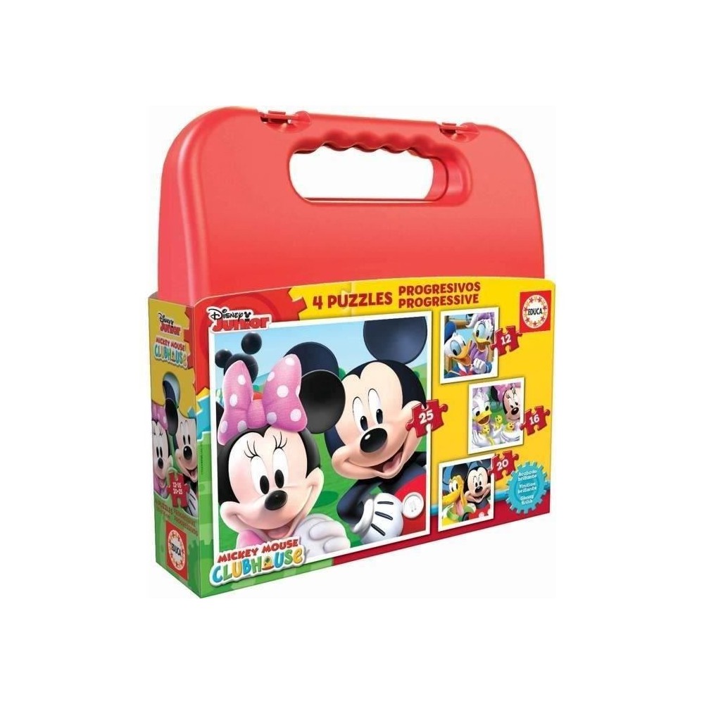 4 puzzles progressifs - EDUCA - Malette Puzzles Progressifs Mickey (12