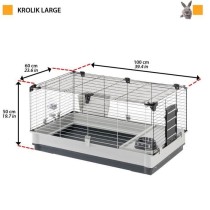 Cage KROLIK pour lapins - 100 x 60 x 50 cm