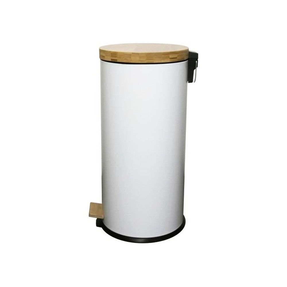 KITCHEN MOVE Poubelle de cuisine a pédale Forest - 30L - Blanc mat