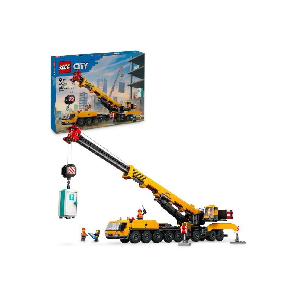 LEGO City 60409 La grue de chantier mobile jaune, set de construction