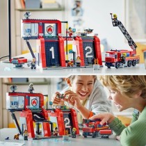 LEGO 60414 City La Caserne et le Camion de Pompiers, Jouet de Figurine