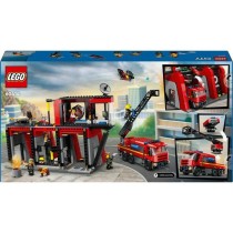 LEGO 60414 City La Caserne et le Camion de Pompiers, Jouet de Figurine