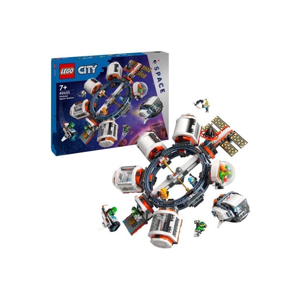 LEGO 60433 City La Station Spatiale Modulaire, Jouet avec Navette, Exp