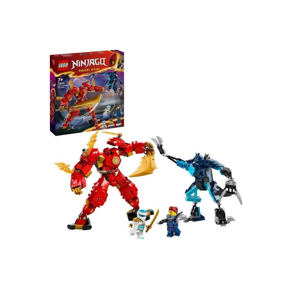 LEGO 71808 NINJAGO Le Robot Élémentaire du Feu de Kai, Jouet Ninja a