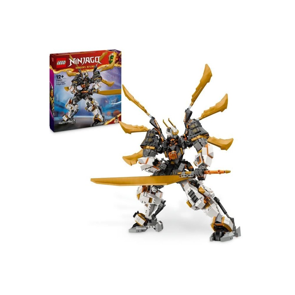 LEGO NINJAGO 71821 Le dragon Titan de Cole - Jouet d'aventure et robot