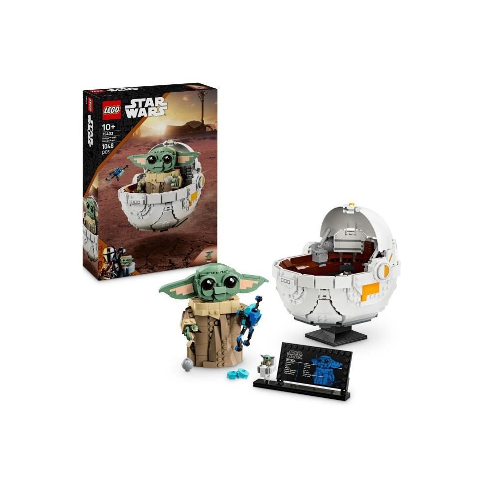 LEGO Star Wars : The Mandalorian 75403 Grogu et son landau - Jeu de co