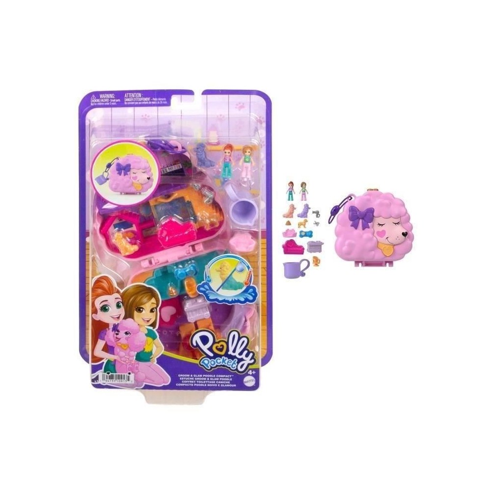 Polly Pocket-Coffret Toilettage Caniche 2 figurines et 12 accessoire