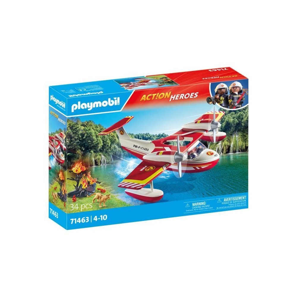 PLAYMOBIL 71463 Hydravion avec pompier - Action Heroes - Les pompiers