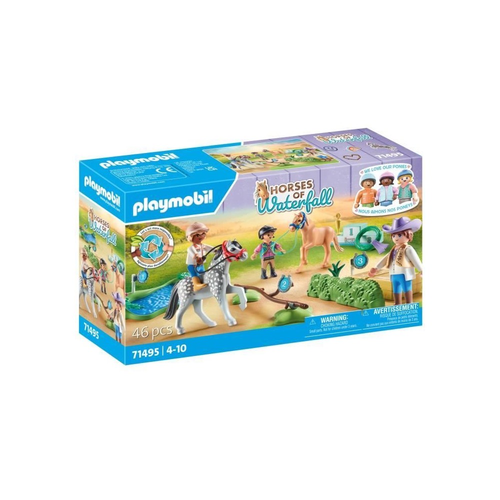 PLAYMOBIL 71495 Cavaliers poneys et saut d'obstacles