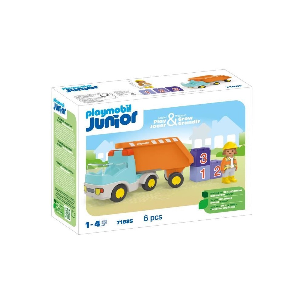 PLAYMOBIL Junior 71685 Camion benne, Des 12 mois