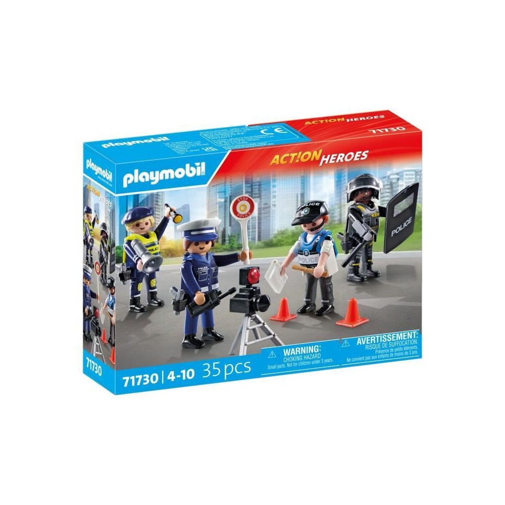 PLAYMOBIL 71730 Set métiers de la police : 4 policiers