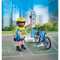 PLAYMOBIL 71732 Policier cycliste avec borne de recharge