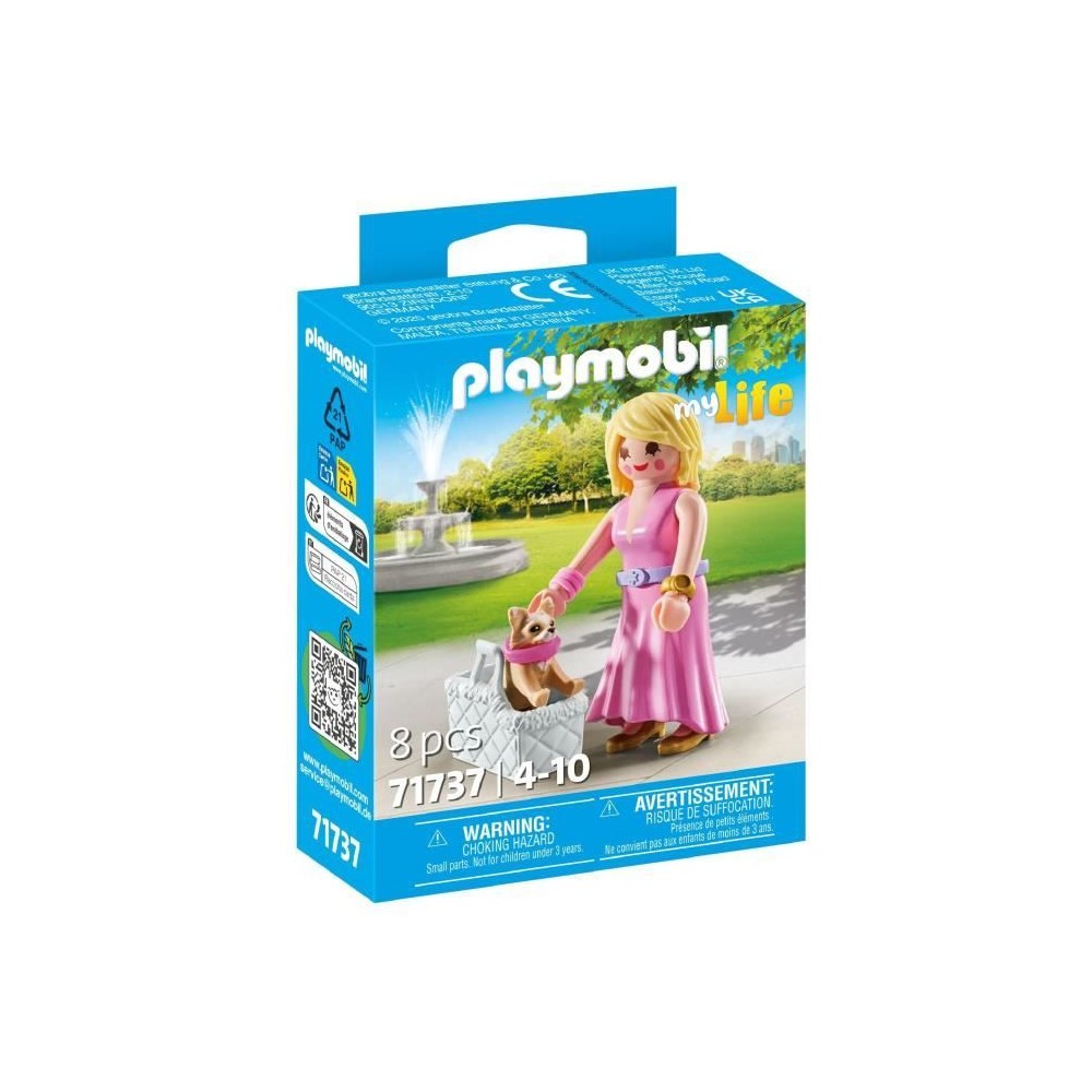 PLAYMOBIL 71737 Dame avec Chihuahua et panier transport