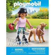 PLAYMOBIL 71739 Jeune fille rolleuse avec Retriever