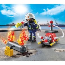 PLAYMOBIL 71826 Pompier pompe a eau & réservoir enflammé