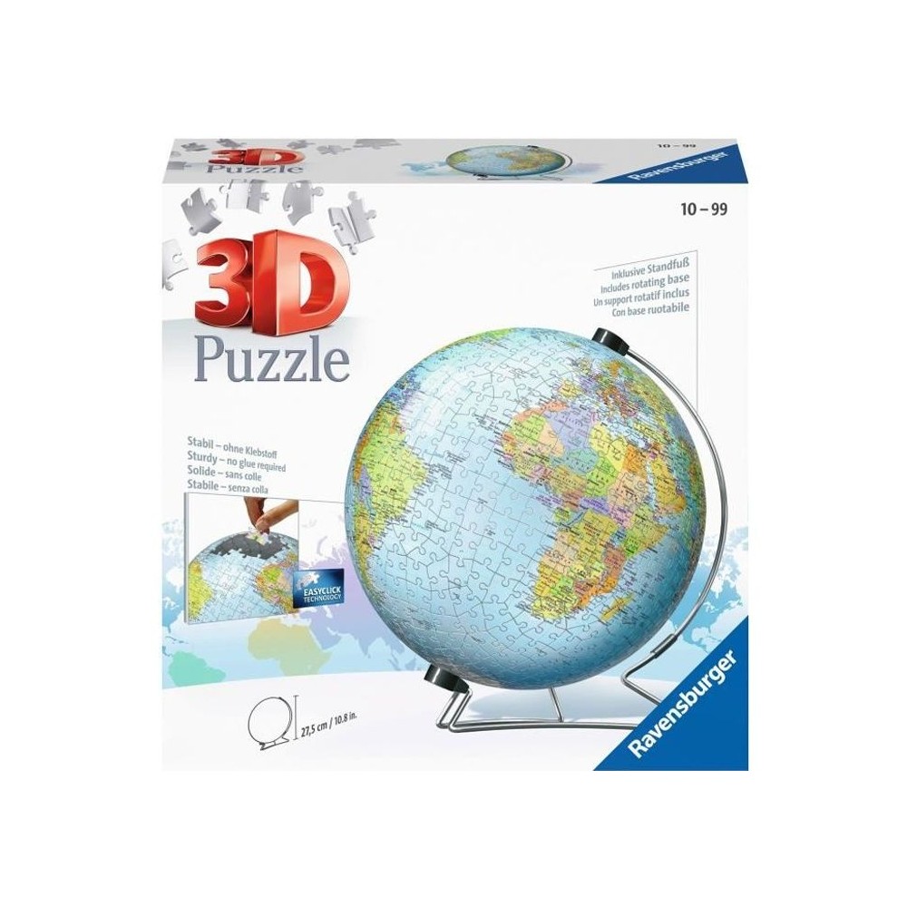 Puzzle 3D Globe 540 pieces - Ravensburger - Éducatif pour enfants - S