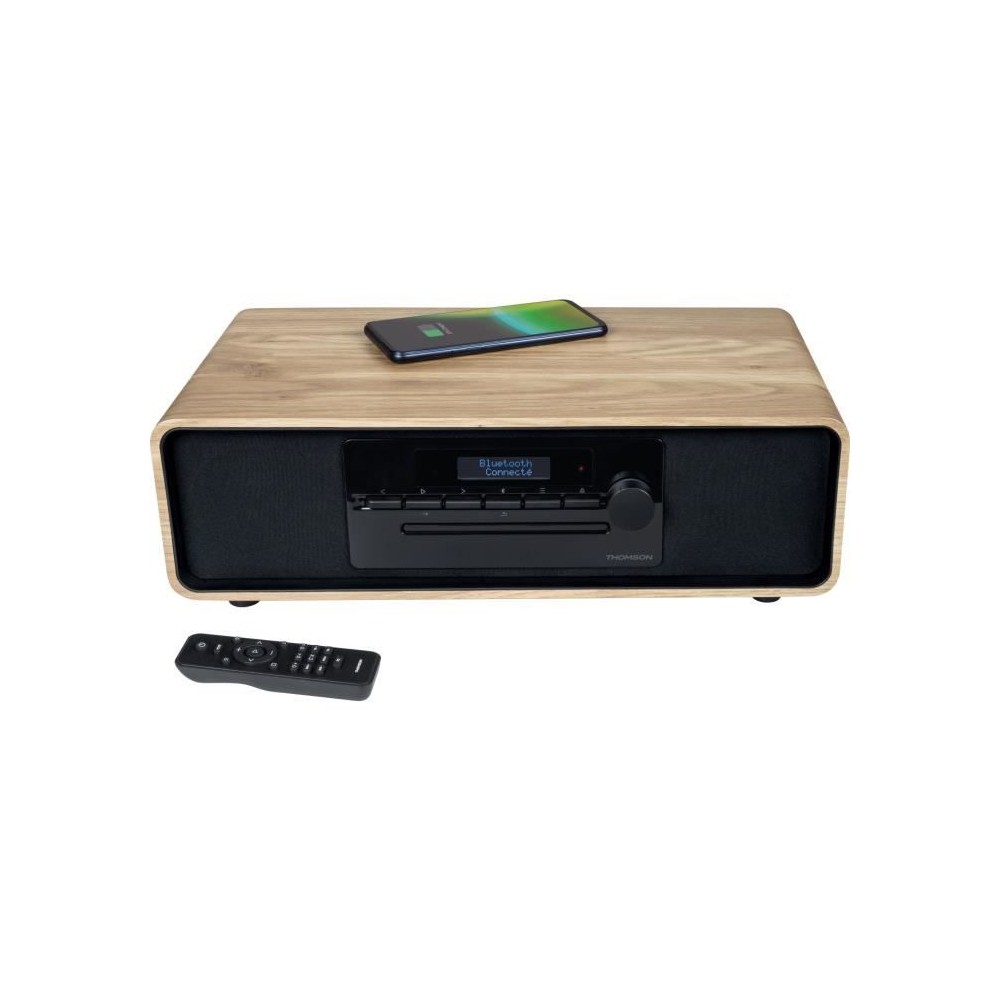 Micro-chaîne Bluetooth - THOMSON - Bois/Noir - Radio FM/DAB+/CD/MP3/U