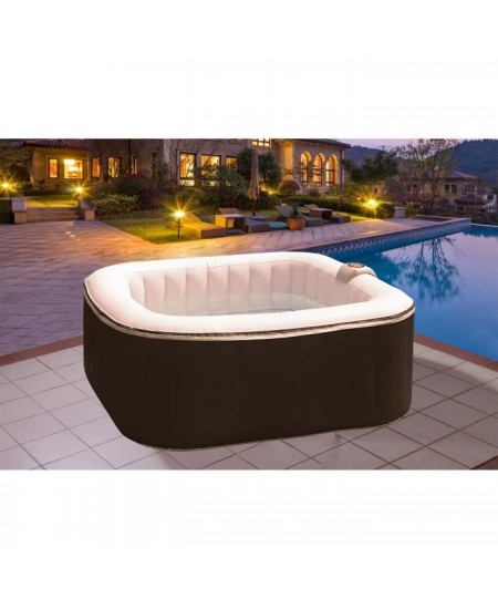 SUNSPA Spa gonflable carré Laminée - 4 personnes - 1, 55 x H 0, 65 m