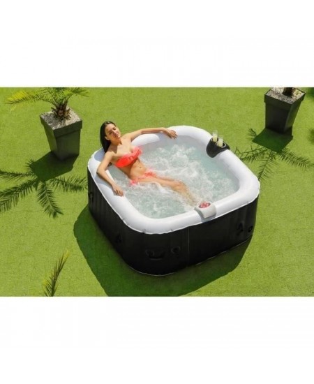 SUNSPA Spa gonflable carré Laminée - 4 personnes - 1, 55 x H 0, 65 m