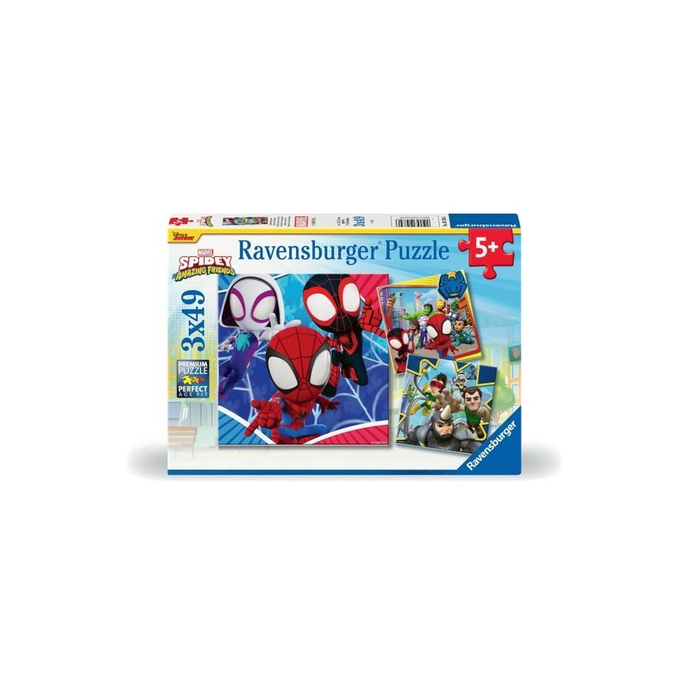 Ravensburger-SPIDERMAN-Puzzles 3x49 pieces - Spidey, le lanceur de toi