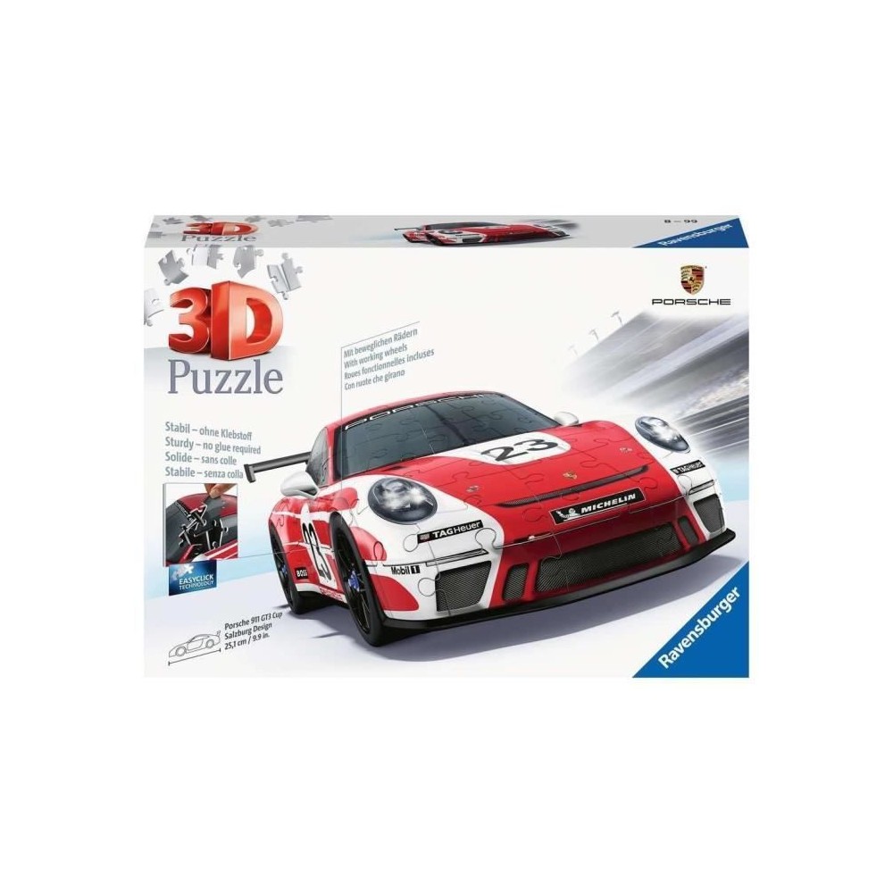 Puzzle 3D Porsche 911 GT3 Cup Salzburg (avec grille)