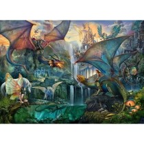 Puzzle 9000 pieces La foret magique des dragons, Fantastique, Adulte,