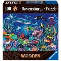 Puzzle en bois Monde marin coloré 500 pieces robustes et naturelles d