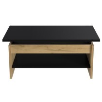 Table basse - Décor chene et noir - Relevable - L 100 x P 50 x H 44 c