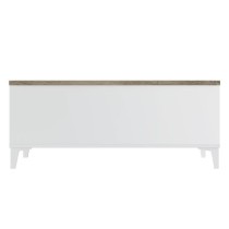 Table basse avec plateau relevable - Blanc/Chene - L 100 x P 50/72 x H