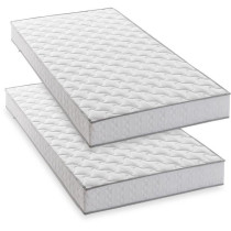 Set of 2 mattresses - 90 x 190 cm - Foam - 14 cm - 5 comfort zones - D