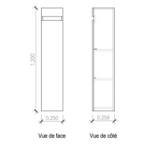 LUNA Bathroom column L 25 cm - matt gray