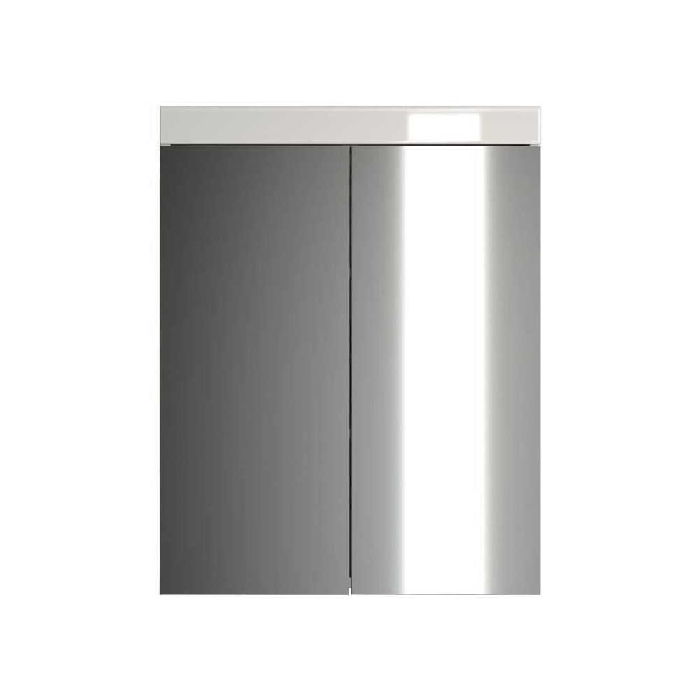 Mirror Cabinet - AMANDA - 2 mirror doors - L60 x D17 x H77 cm - White