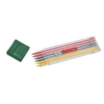 Bosch Set of 6 multi-colored graphite leads (2 red, 2 yellow, 2 HB 2.8