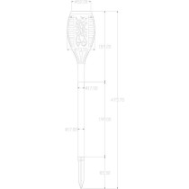 SOLAR TORCH IN RESIN 12 FACTER AMBRÉE LEDs Ø 7.3cm H47cm - Galix