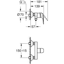 Single-lever shower mixer - GROHE Swift - 24333001 - Chrome - Exposed