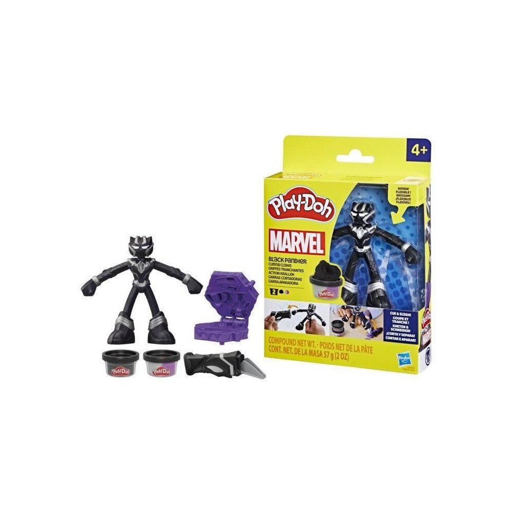 Play-Doh Black Panther, Sharp Claws with Flexible Figure and Modeling