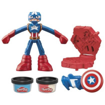 Play-Doh Captain America, Stamper Shield set with flexible figure, acc