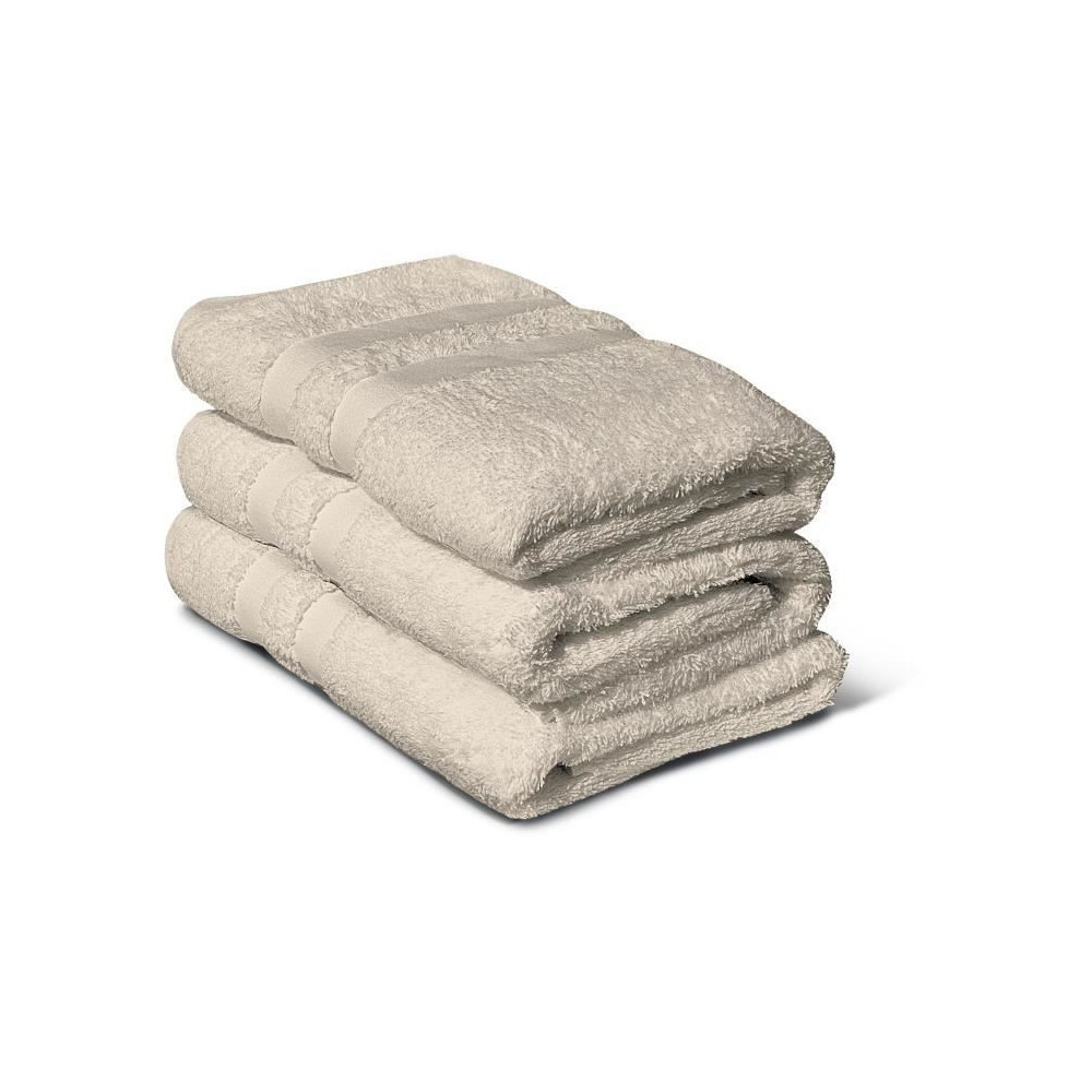 Set of 3 towels - LOVELY HOME - 3 Towels 50 x 100 cm - Beige