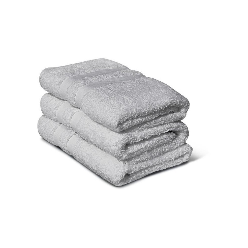 Set of 3 towels - LOVELY HOME - 3 Towels 50 x 100 cm - Light gray