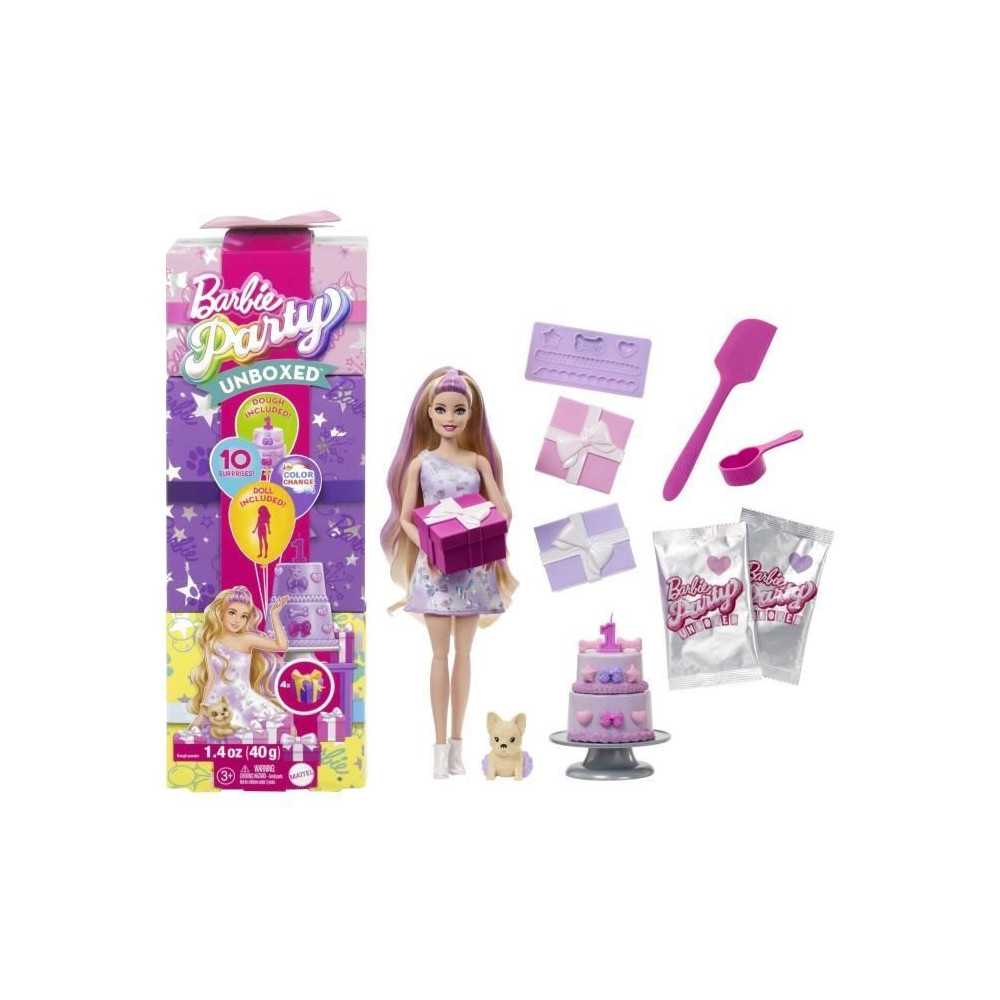 BARBIE Party unboxed chien violet - JFG70