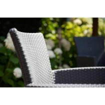 IOWA Woven rattan-look garden armchair Gray