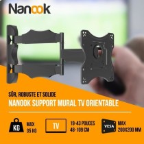 NANOOK Full Motion Tilt TV Wall Mount Bracket for 19-43 Inch TVs - Wal