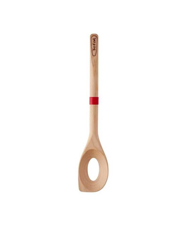 TEFAL Cuillère à risotto Ingenio - Bois hêtre et silicone platinium - 32 cm