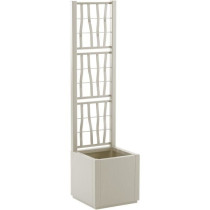 Flower box - ETHICA - Chalk - Square with trellis - 38 L - STEFANPLAST